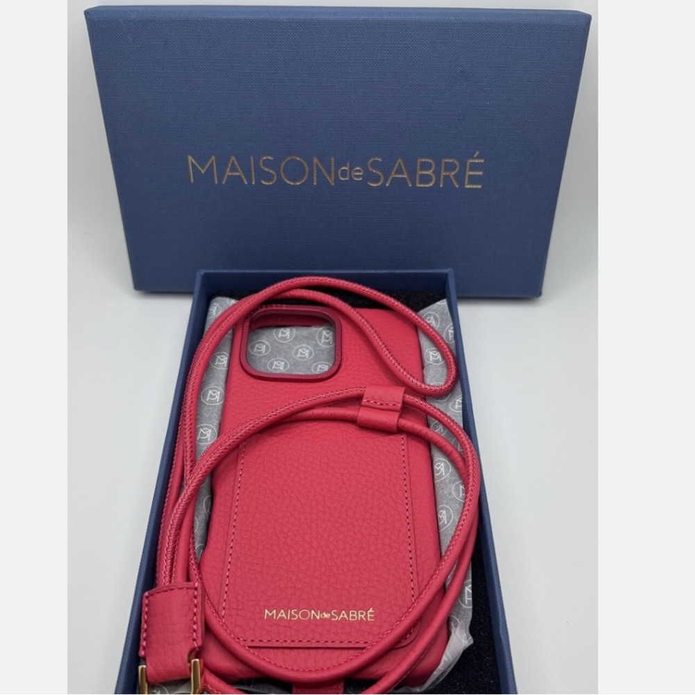 Maison De Sabre Sling Card Phone Case iPhone 16 Pro Max Shibuya Fuchsia